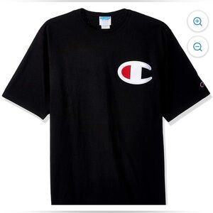 Black Champion BIG C Logo Patch Short Sleeve T-Shirt